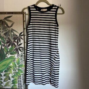 🧡3/15 Michael Kors Navy White Striped Mini Dress Women's XS